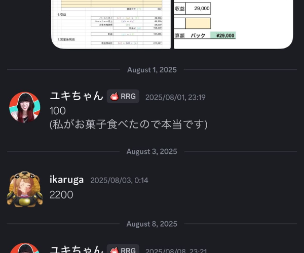 discord売り上げロールを開いている画像